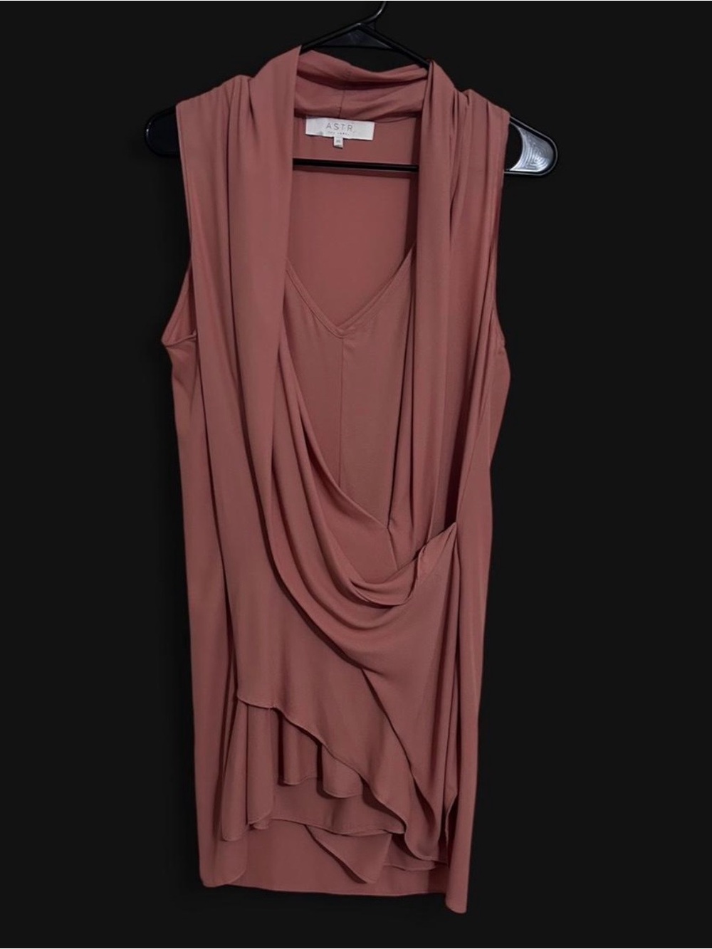 ASTR Draped Sleeveless Tunic in Dusty Rose
